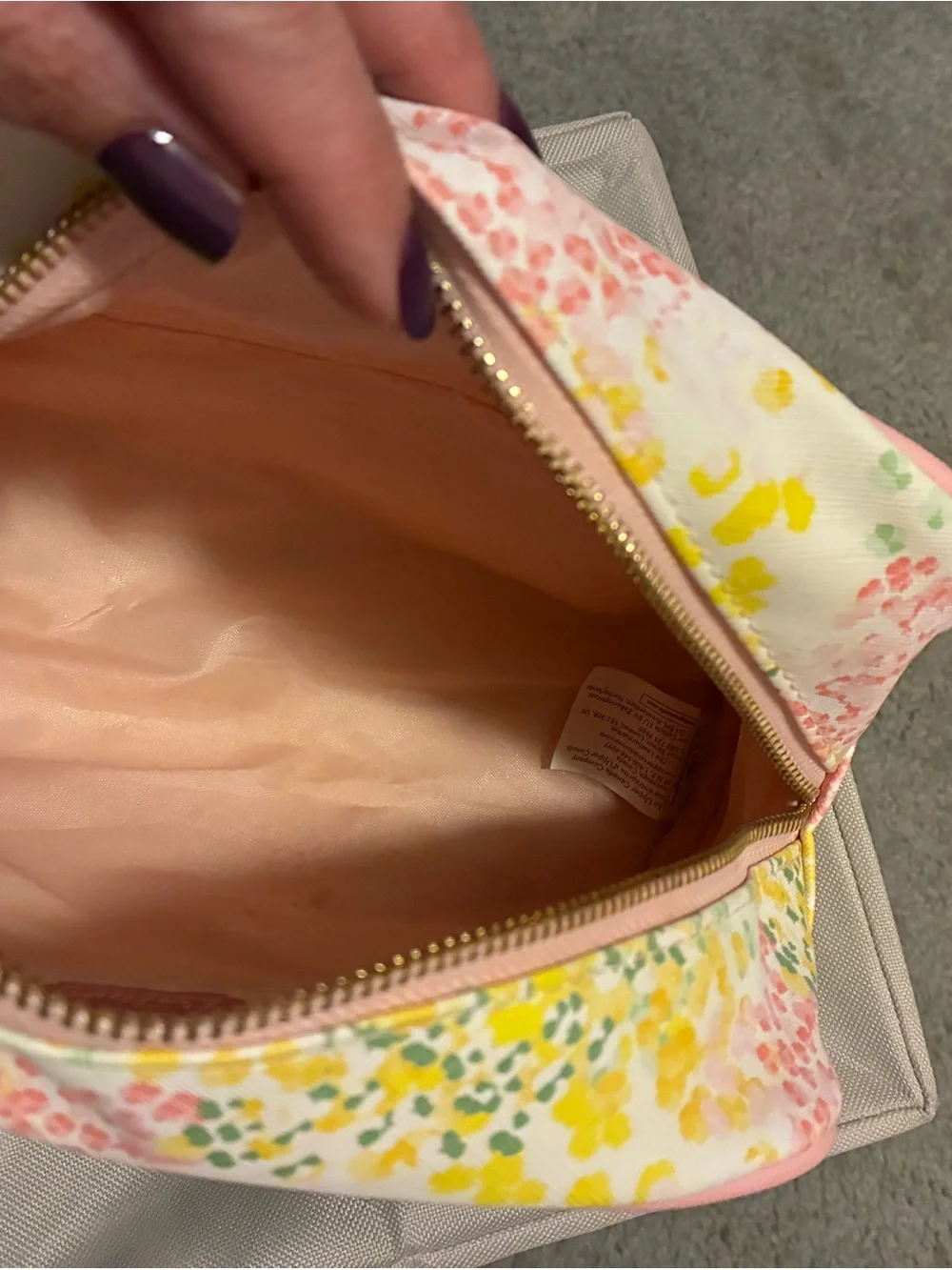 The Vintage Cosmetic Company Abstract Floral Makeup Bag Pouch